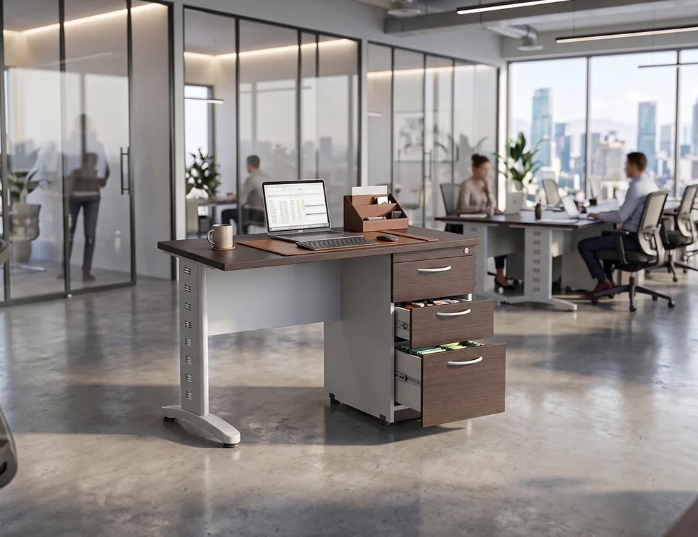 escritorio secretarial con 3 cajones