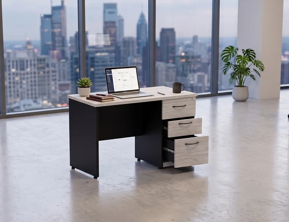 escritorio secretarial con cajonera