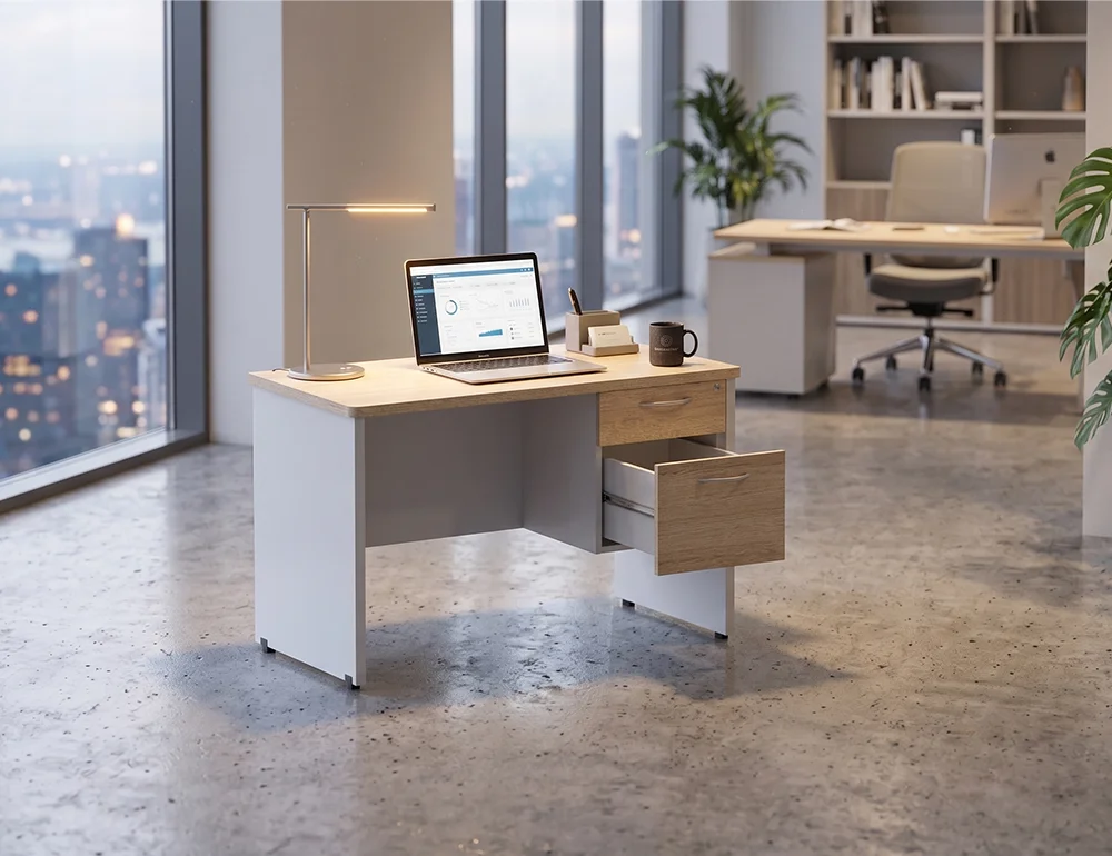 escritorio secretarial con cajones