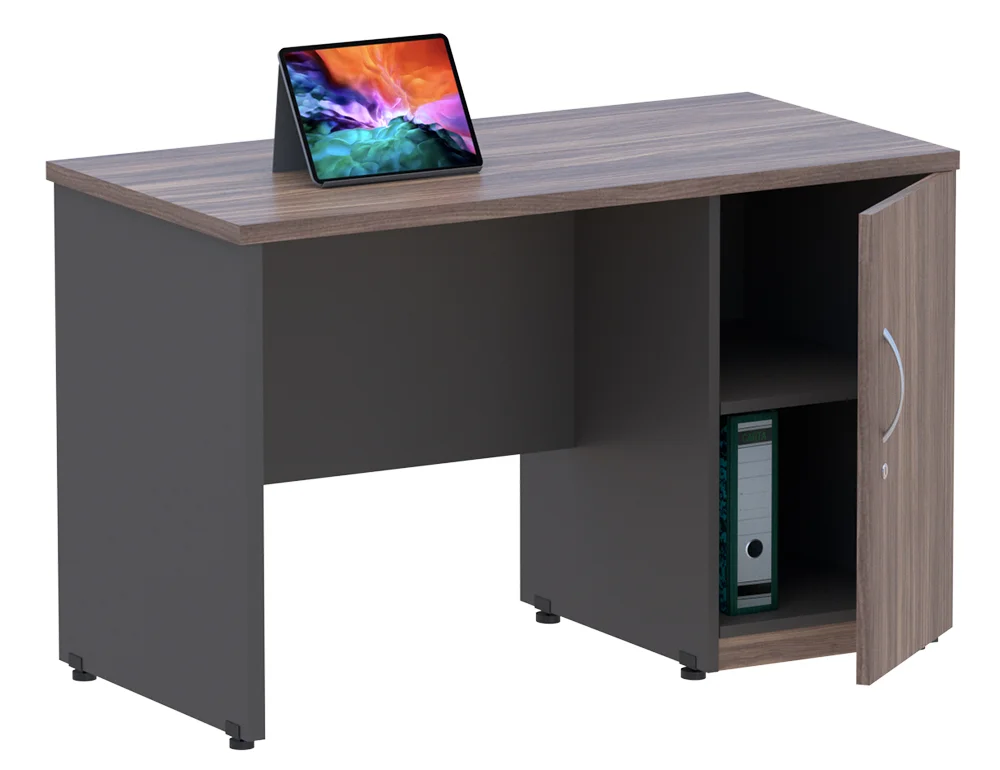 escritorio secretarial con librero atras